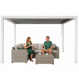 Garden pergola 3x4 m with adjustable roof - white
