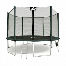 Aga SPORT PRO Trampoline 430 cm Dark Green + Safety Net + Ladder + Shoe Pocket