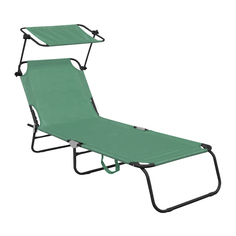 Aga Garden Reclining Lounger with Canopy Light Green