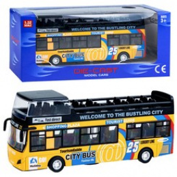 Metal double decker bus ZA2094 - yellow