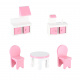 Aga MDF Dollhouse with furniture 70 cm Pink LED