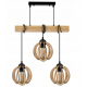 Hanging Ceiling Light LED Wooden Beam 3xE27 Loft Wooden Ball