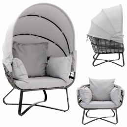 Garden chair stork's nest - with a folding canopy