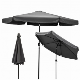 Anthracite garden umbrella with crank 300 cm - tiltable