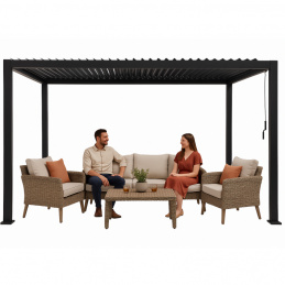 Garden pergola 3x4 m with adjustable roof - anthracite