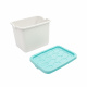 Doloni Storage Box with Lid 37x27x27 White/Turquoise