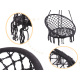 Aga Rocking chair Nest with backrest 80cm with cushions black
