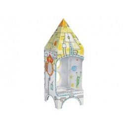MONUMI 3D Foldable Coloring Rocket House 4+