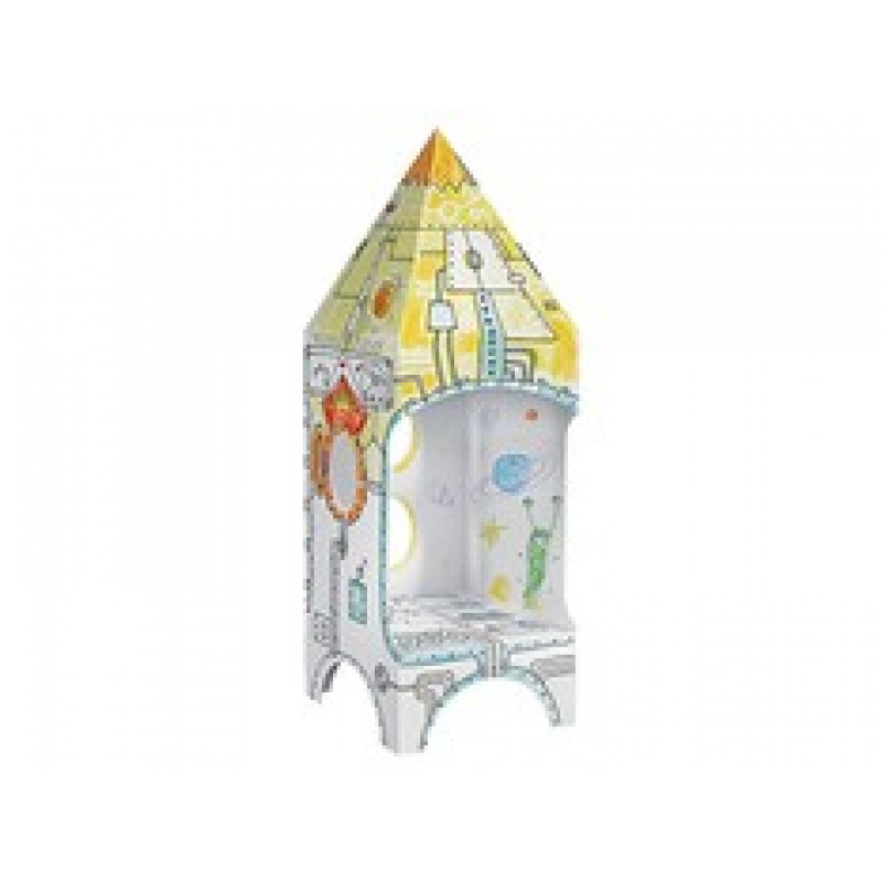 MONUMI 3D Foldable Coloring Rocket House 4+
