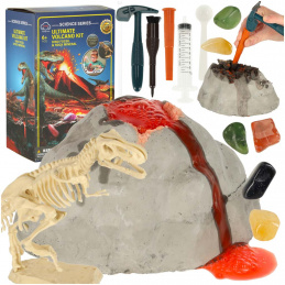 Experiment 2-in-1 volcanic eruption + dinosaur