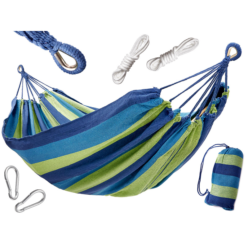 Aga Hammock for 2 persons 200x150 cm coloured blue
