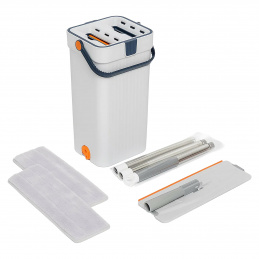 Q8E3 FLAT MOP WITH DOUBLE-CHAMBER BUCKET 2 REFILLS
