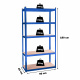 Aga 2x Metal Shelf 180x90x40 cm 5 Shelves Blue