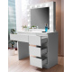 Aga Dressing table with mirror and lighting + stool Matte white