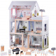 Boho style wooden doll villa with LED lights ZA4131