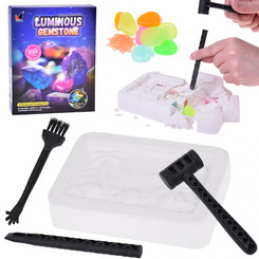 Small archaeologist excavation stones fluorescent treasure hunt ZA5595 universal