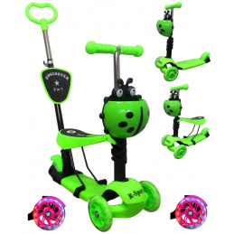 R-Sport Children's three-wheeled scooter 5in1 with LED wheels H3 Green
