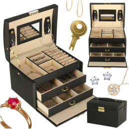 Jewelry box with drawers black