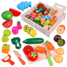Wooden box with fruit and vegetables for magnet ZA4121