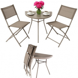 Balcony terrace furniture - table, 2 chairs