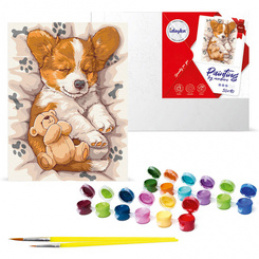Paint by Numbers Set Sleeping Corgi KHO6617 30x40 AP0014 Universal