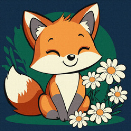 Painting by numbers for children 25x25cm KHO6299 Beautiful Fox AP0084 universal
