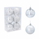 Aga Christmas Ornaments 7cm 6pcs Silver - Fir