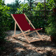 Aga 2x Wooden Folding Deck Chair Dark Red
