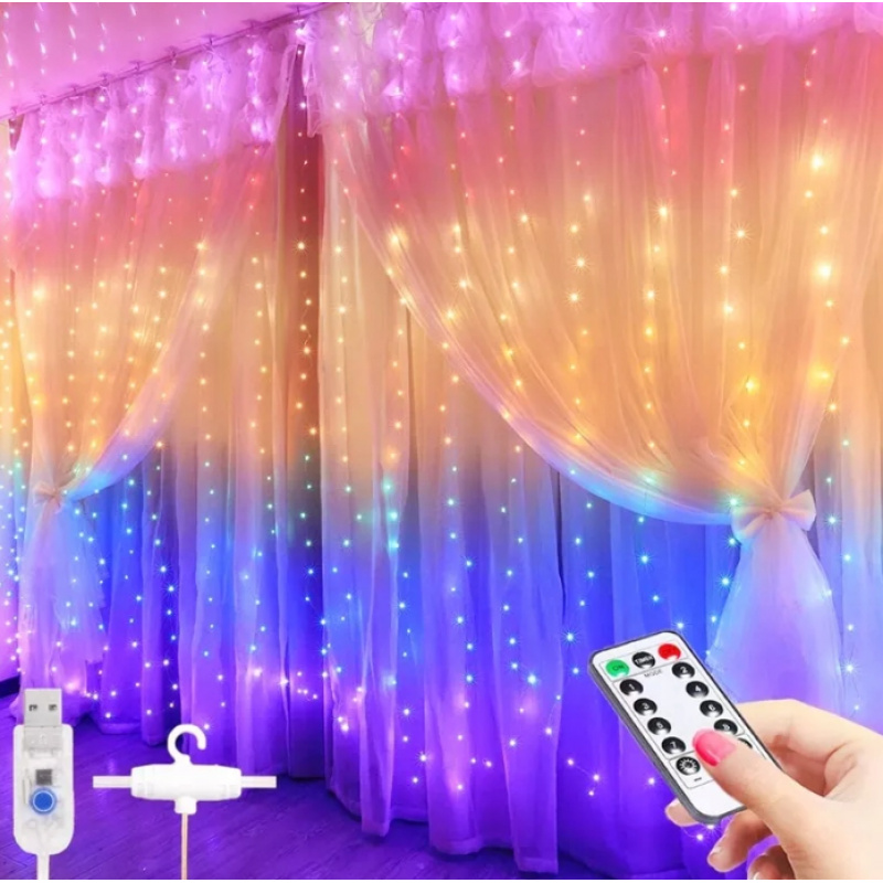 LED light curtain 3x2,8m - multicolor