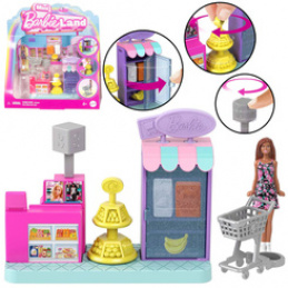 Mattel Mini Barbie Land Cashier Doll + Supermarket and Accessories ZA6041 B Universal
