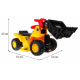 Battery-powered bulldozer for kids Rider + helmet + movable bucket + sounds