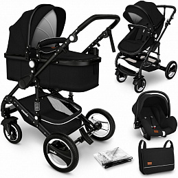 Kiduku 3-in-1 Combined Stroller Black/Black 6DZ096 - II. QUALITY