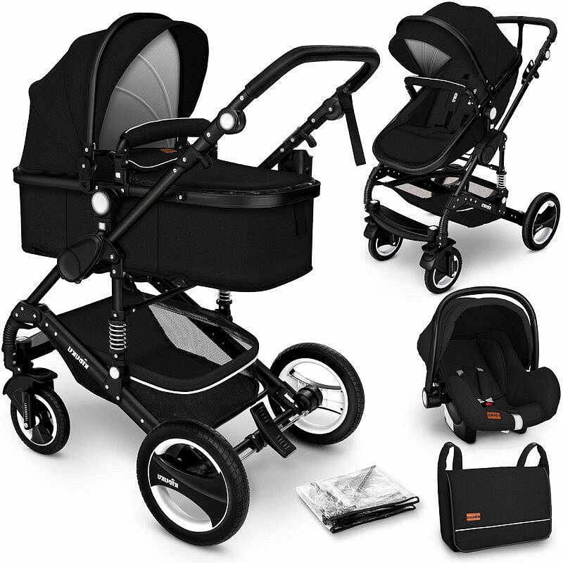 Kiduku 3-in-1 Combined Stroller Black/Black 6DZ096 - II. QUALITY