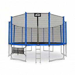 Aga SPORT PRO Trampoline 500 cm Blue + Safety Net + Ladder + Shoe Pocket