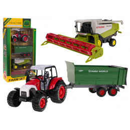 Set of Agricultural Vehicles Tractor + Combine Harvester