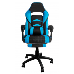 Aga Office chair Black - Light blue with footrest