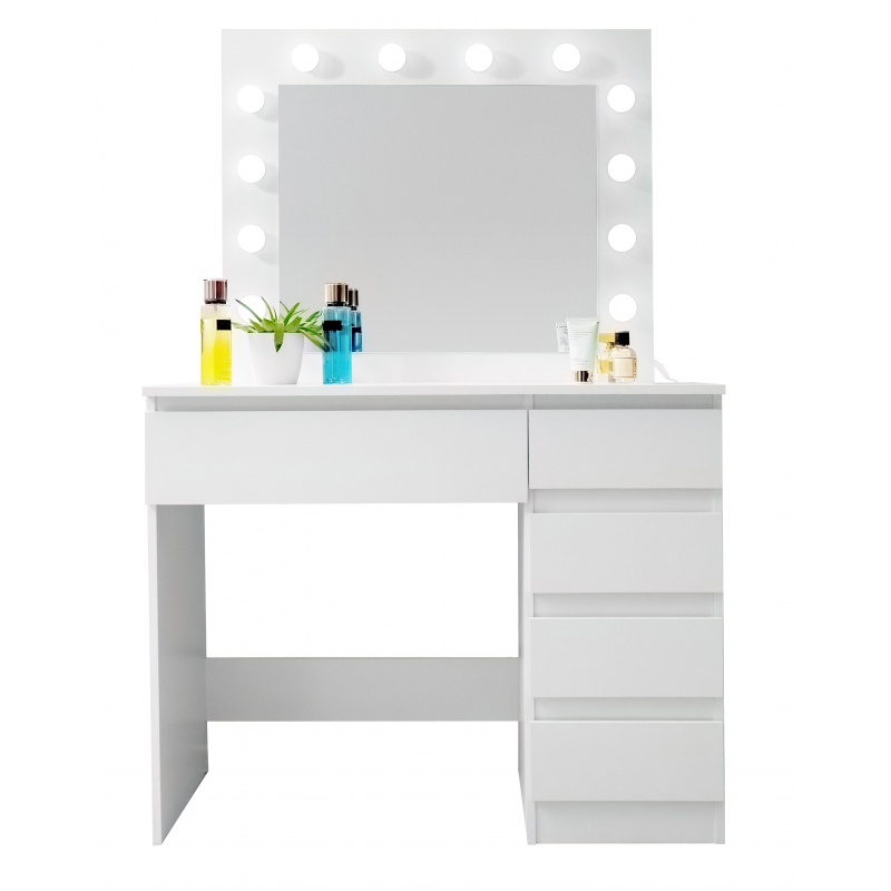 Aga Dressing Table with Mirror and Lighting Matte White