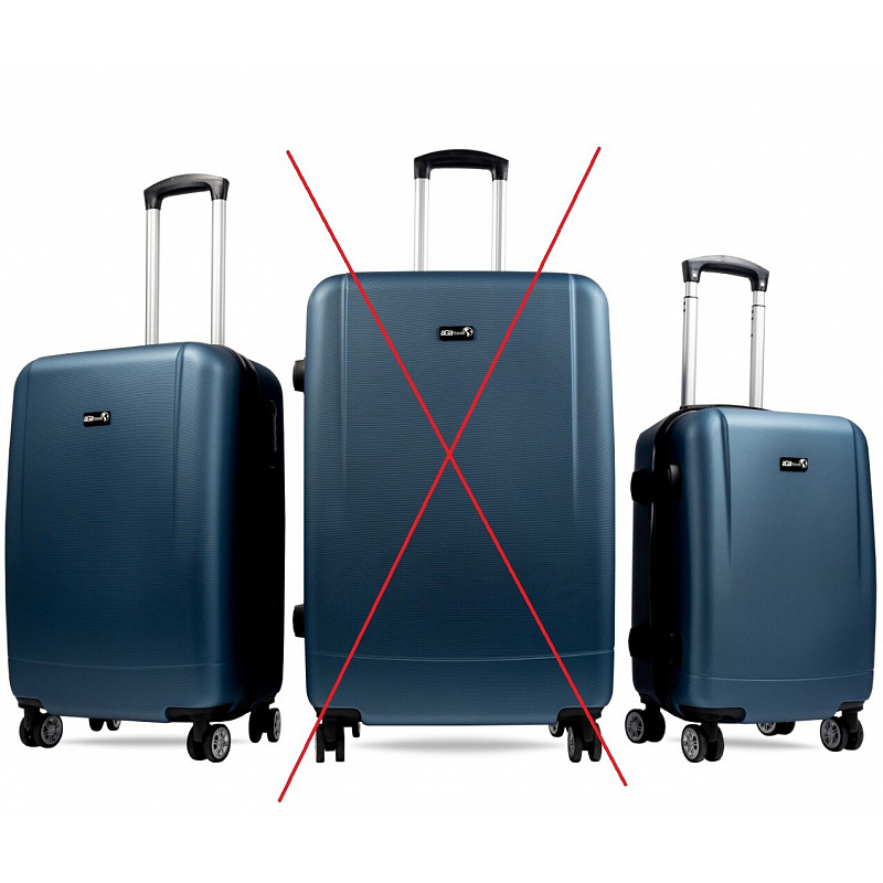 Aga Travel Luggage Set, size M + S Dark Blue 6CZ029 - SECOND QUALITY