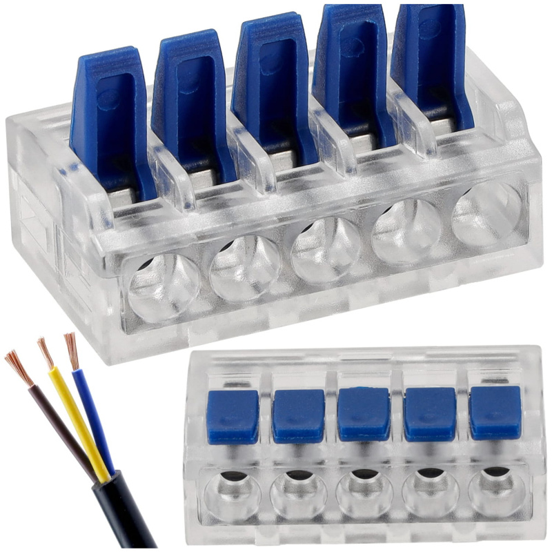 Set of 50x Wired Electrical Quick Connector 32A 5-Way 0.2-4mm