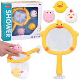 Bath Toys FISHING 3 Rubber Animals Without Holes + Strainer ZA5924 Universal