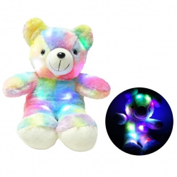 B48F1 GLOWING COLORFUL BEAR LED 45CM RED