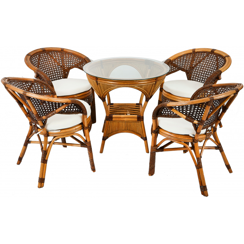 Aga Rattan set MADURA Colonial White