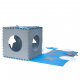 Foam puzzle mat for children 180x180cm 9 pieces grey-blue