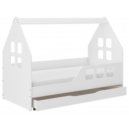 Wooden Toys Kids bed HOUSE 160x80 cm with drawer + mattress