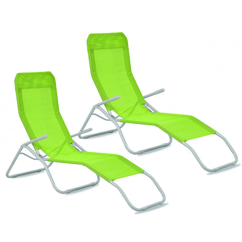 Aga 2x Garden Lounger SIESTA Light Green