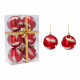Aga Christmas Ornaments 7cm 6pcs Red - Fir Tree