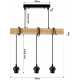 Hanging Ceiling Light LED Wooden Beam 3xE27 Chandelier Spring White