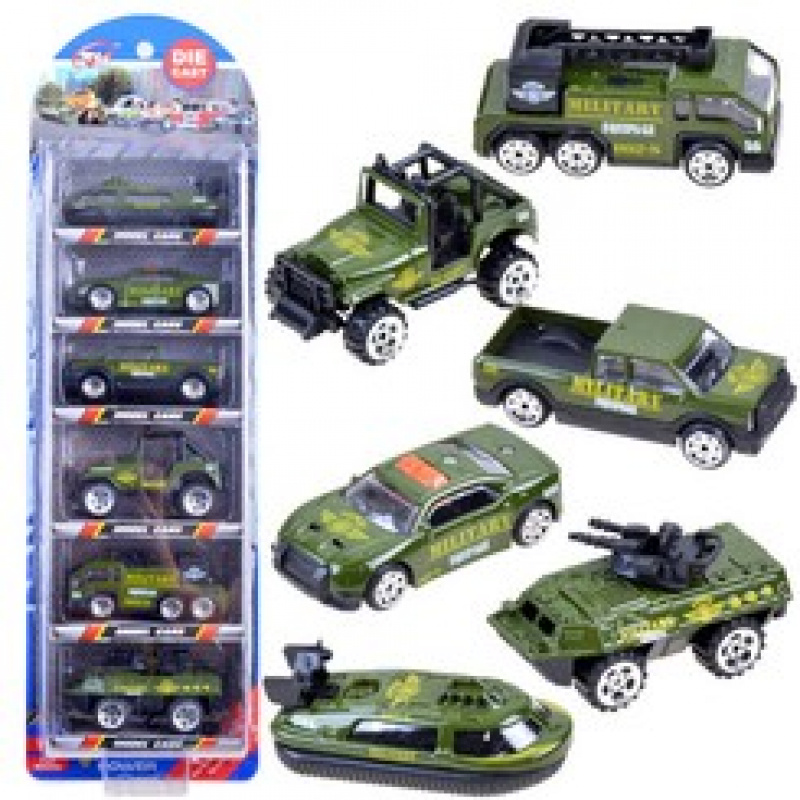 Metal Military cars 6 pieces set ZA3505