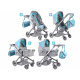 Multifunctional 4-in-1 Doll Stroller ZA4543 Gray-Turquoise