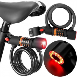 L47H BIKE LOCK CABLE WITH CODE FLASHLIGHT
